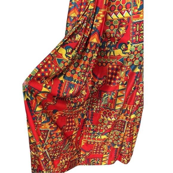 Vintage 60s Joni Apple Egyptian Revival Maxi Psychedelic Boho Tribal Print - Picture 15 of 17